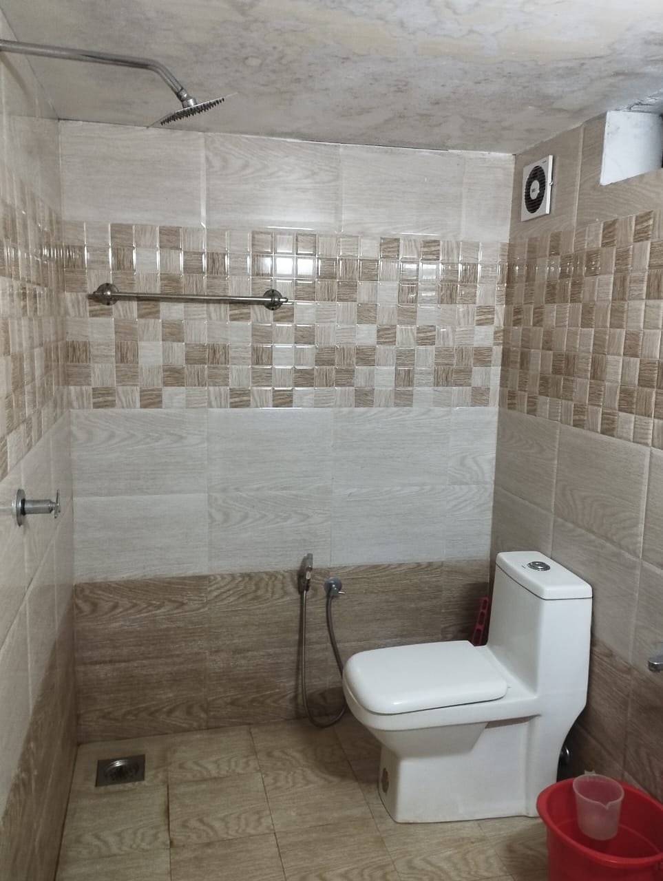 Tiled shower and bathroom
